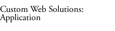 Websiders Custom Web Solutions - Application
