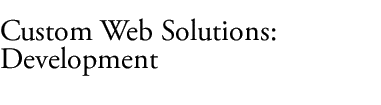 Websiders Custom Web Solutions - Development